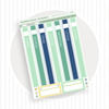 Hobonichi Cousin DAILY - Summer Breeze Page 1 - Date Cover Strips Bubba Bear Studios Hobonichi Cousin DAILY - Summer Breeze Stationery