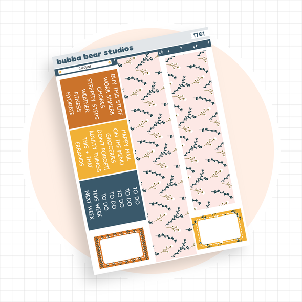 VERTICAL - Caroline VERTICAL Page 5 - Washi and Headers Bubba Bear Studios VERTICAL - Caroline Stationery