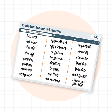 Caroline Script Add-On Bubba Bear Studios Caroline Script Add-On Stationery