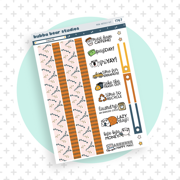 MINI - Caroline Page 3 - Washi and Text Bubba Bear Studios MINI - Caroline Stationery