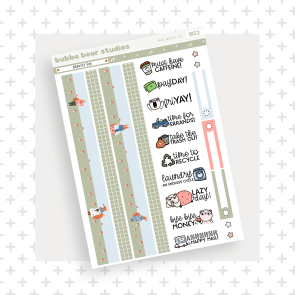 MINI - Harvest Fox Page 3 - Washi and Text Bubba Bear Studios MINI - Harvest Fox Stationery