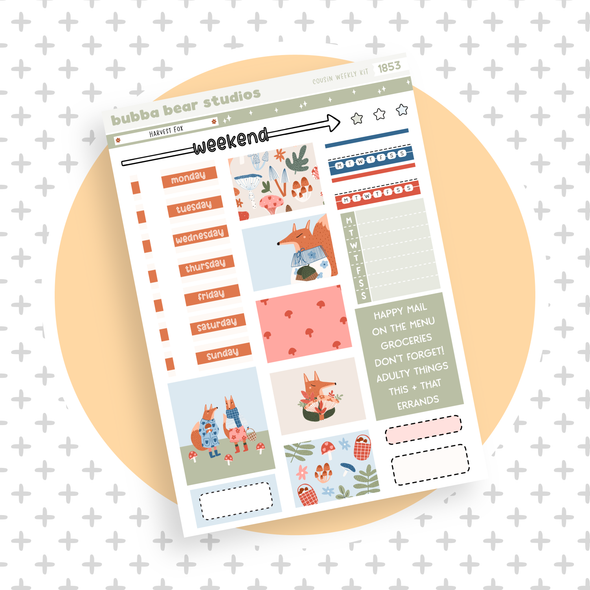 HOBONICHI COUSIN - Harvest Fox Page I - Deco & Date Covers Bubba Bear Studios HOBONICHI COUSIN - Harvest Fox Stationery