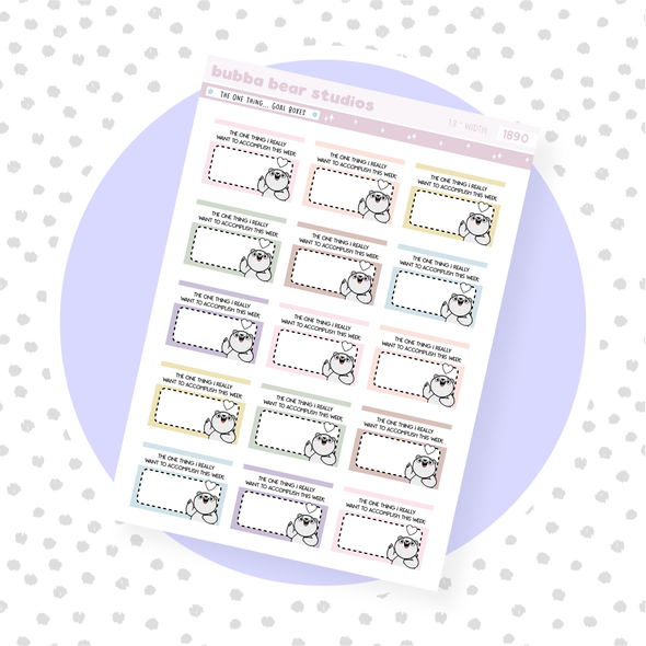 The One Thing... Goal Boxes Mini Muted Bubba Bear Studios The One Thing... Goal Boxes Stationery