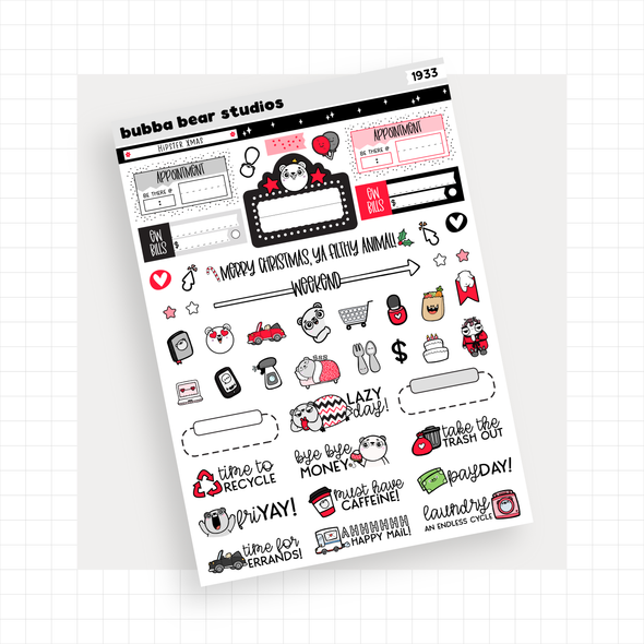 VERTICAL - Hipster Xmas VERTICAL Page 3 - Icons Bubba Bear Studios VERTICAL - Hipster Xmas Stationery