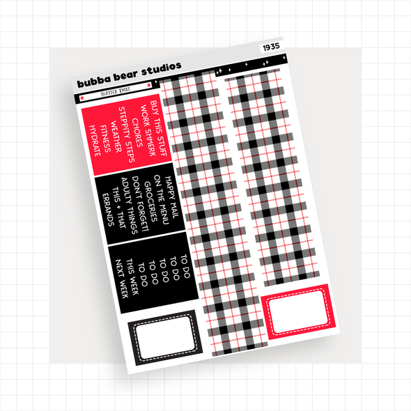 VERTICAL - Hipster Xmas VERTICAL Page 5 - Washi and Headers Bubba Bear Studios VERTICAL - Hipster Xmas Stationery