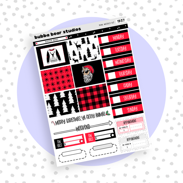 MINI - Hipster Xmas Page 1 - Deco and Date Covers Bubba Bear Studios MINI - Hipster Xmas Stationery