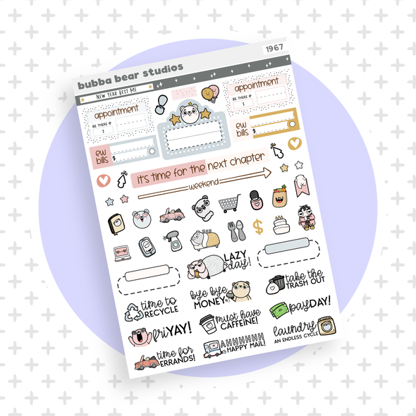 VERTICAL - New Year Best Me VERTICAL Page 3 - Icons Bubba Bear Studios VERTICAL - New Year Best Me Stationery