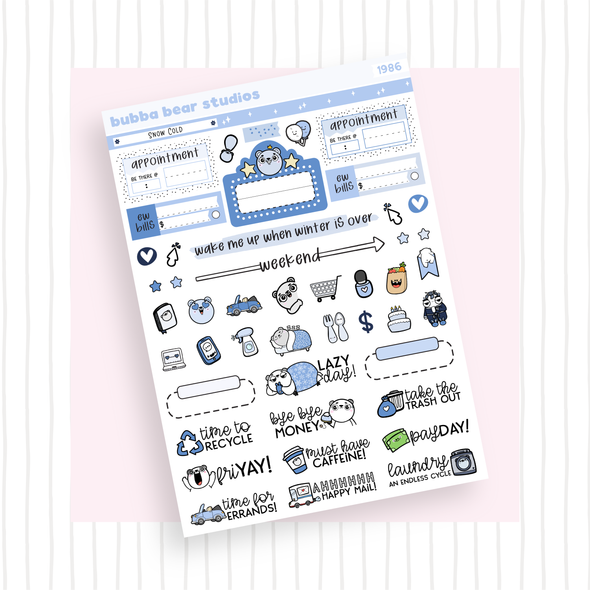 VERTICAL - Snow Cold Bubba Bear Studios VERTICAL - Snow Cold Stationery