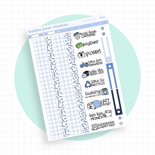 MINI - Snow Cold Page 3 - Washi and Text Bubba Bear Studios MINI - Snow Cold Stationery