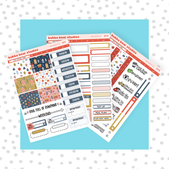 MINI - Cozy Cottage Town Full Mini Kit Bubba Bear Studios MINI - Cozy Cottage Town Stationery