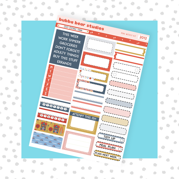MINI - Cozy Cottage Town Page 2 - Boxes and Headers Bubba Bear Studios MINI - Cozy Cottage Town Stationery