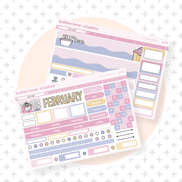 2023 - Hobonichi Cousin Monthly February Bubba Bear Studios 2023 - Hobonichi Cousin Monthly