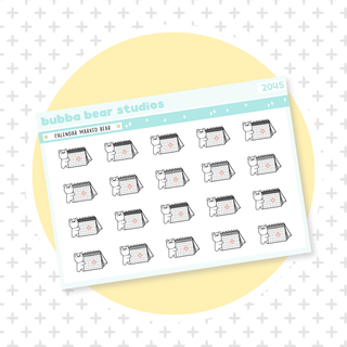 Calendar Marked Bear Minimal Bubba Bear Studios Calendar Marked Bear