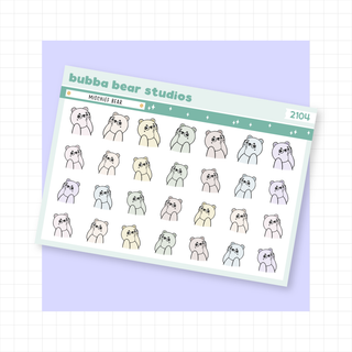 Mischief Bear Muted Bubba Bear Studios Mischief Bear Stickers