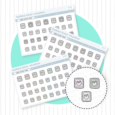 Bubba Postage Stamp Quarter Sheet Buy All (Set of 3) Bubba Bear Studios Bubba Postage Stamp Stickers