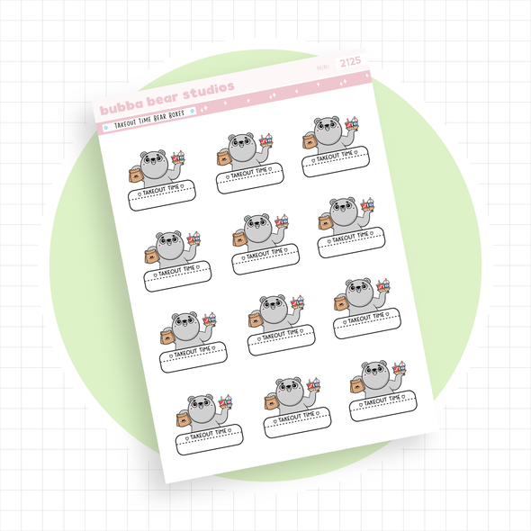 Takeout Time Bear Boxes Mini Minimal Bubba Bear Studios Takeout Time Bear Boxes
