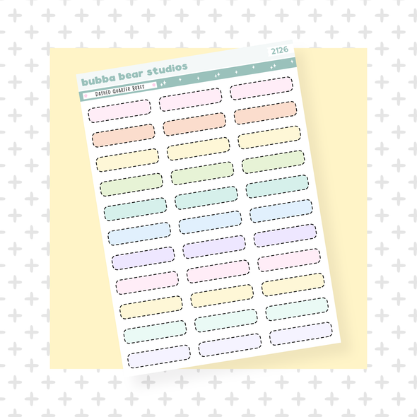 Dashed Quarter Boxes Standard Colorful Bubba Bear Studios Dashed Quarter Boxes Stickers