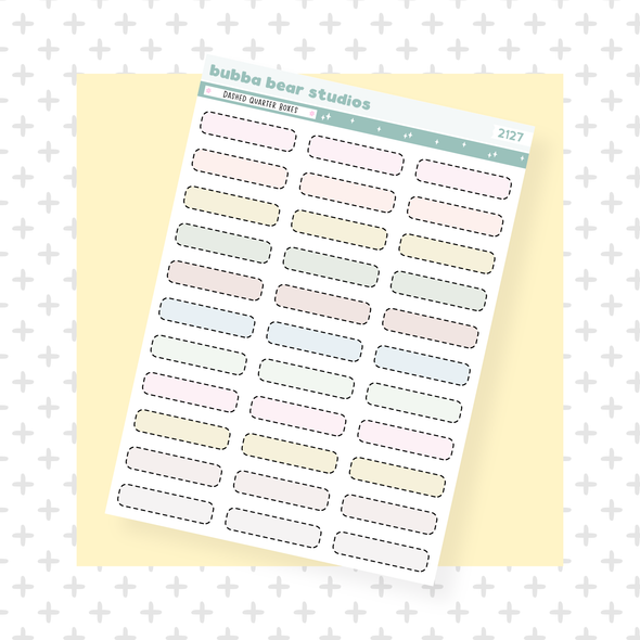 Dashed Quarter Boxes Standard Muted Bubba Bear Studios Dashed Quarter Boxes Stickers