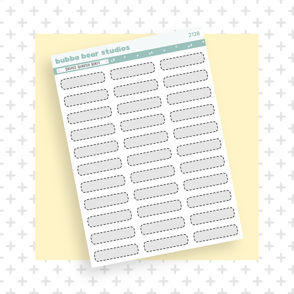Dashed Quarter Boxes Standard Grey Bubba Bear Studios Dashed Quarter Boxes Stickers