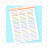 Dashed Quarter Boxes Mini Colorful Bubba Bear Studios Dashed Quarter Boxes Stickers