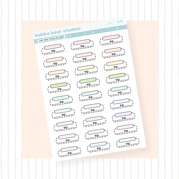Time Span Scheduling Boxes Mini Colorful Bubba Bear Studios Time Span Scheduling Boxes Stickers