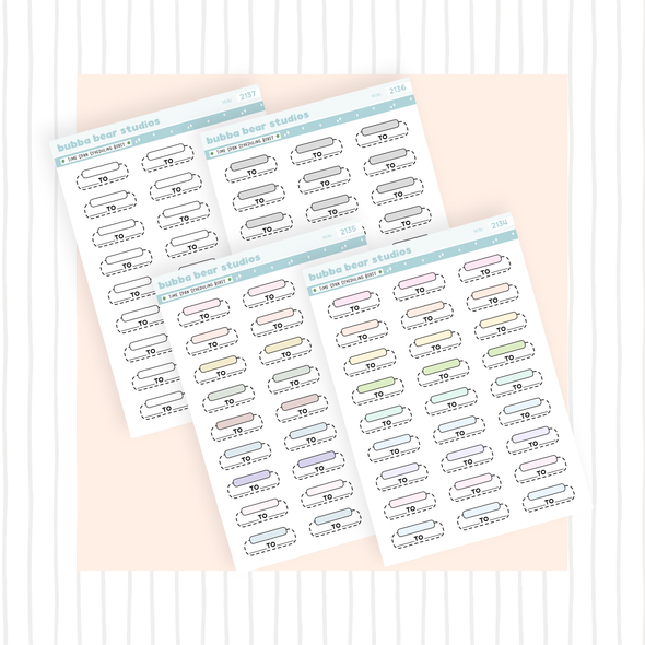 Time Span Scheduling Boxes Mini Buy All (Set of 4) Bubba Bear Studios Time Span Scheduling Boxes Stickers
