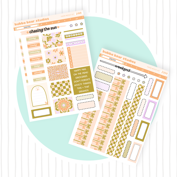 HOBONICHI COUSIN - Sunkissed Full Hobonichi Cousin Kit Bubba Bear Studios HOBONICHI COUSIN - Sunkissed Stickers
