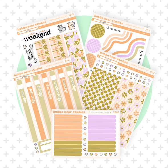 Hobonichi Cousin DAILY - Sunkissed Bubba Bear Studios Hobonichi Cousin DAILY - Sunkissed Stickers