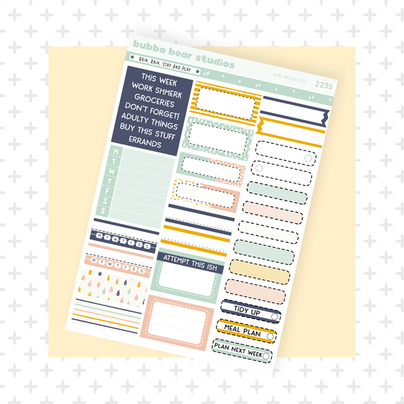 MINI - Rain, Rain, Stay and Play Page 2 - Boxes and Headers Bubba Bear Studios MINI - Rain, Rain, Stay and Play Stickers