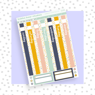 Hobonichi Cousin DAILY - Rain, Rain, Stay and Play Page 1 - Date Cover Strips Bubba Bear Studios Hobonichi Cousin DAILY - Rain, Rain, Stay and Play Stickers
