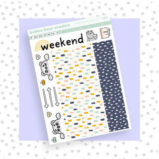 Hobonichi Cousin DAILY - Rain, Rain, Stay and Play Page 3 - Washi + Doodles Bubba Bear Studios Hobonichi Cousin DAILY - Rain, Rain, Stay and Play Stickers
