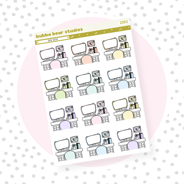 Desk Setup Standard Colorful Bubba Bear Studios Desk Setup Stationery