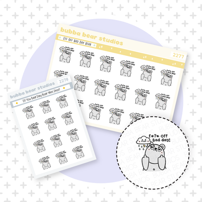 Eff Off Bad Day Bear Buy Both Sizes (Set of 2) Bubba Bear Studios Eff Off Bad Day Bear Stationery