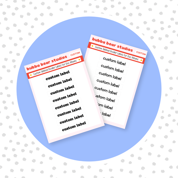 Custom Tabbed Divider Labels - Mini Sheet