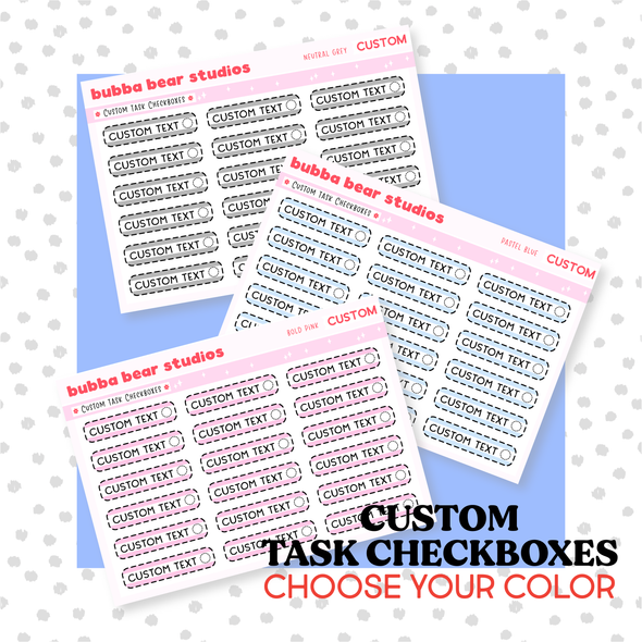 CUSTOM Task Checkboxes - Choose Your Color