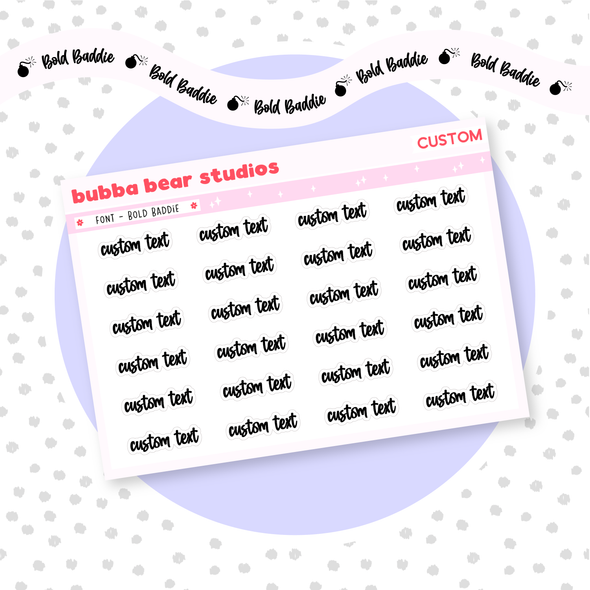 *CUSTOM* Text Bold Baddie Bubba Bear Studios *CUSTOM* Text Stationery