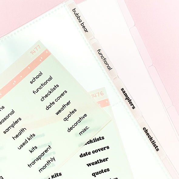 Tabbed Dividers for Disc Album Sticker Storage Bubba Bear Studios Tabbed Dividers for Disc Album Sticker Storage photo album