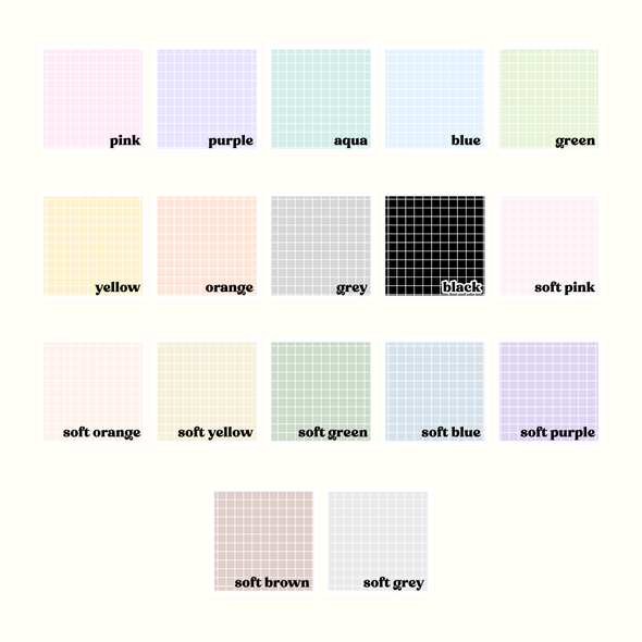 Hobonichi Cousin Daily Pages Bottom Washi - Grid Bubba Bear Studios Hobonichi Cousin Daily Pages Bottom Washi - Grid