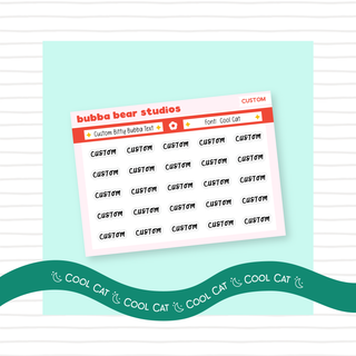 *CUSTOM* BITTY BUBBA Text Cool Cat Bubba Bear Studios *CUSTOM* BITTY BUBBA Text Stationery