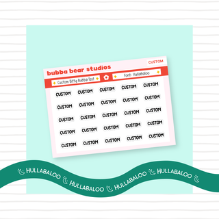 *CUSTOM* BITTY BUBBA Text Clear Matte Hullabaloo Bubba Bear Studios *CUSTOM* BITTY BUBBA Text Stationery