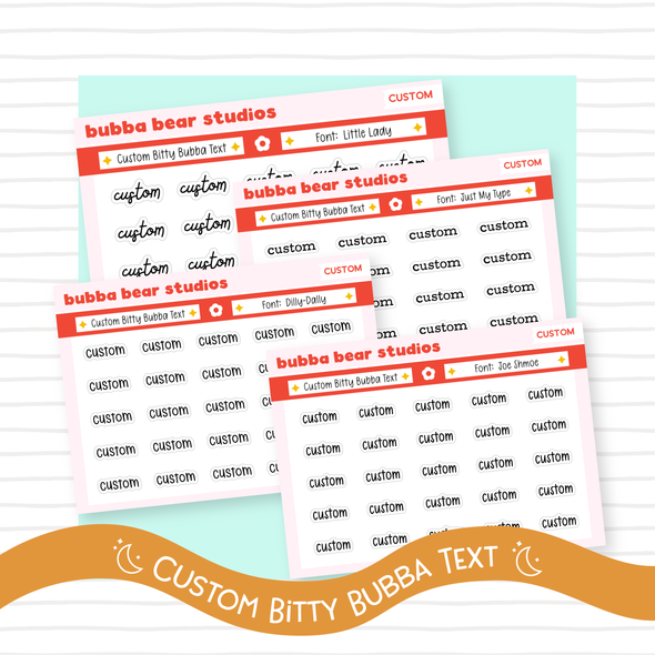 *CUSTOM* BITTY BUBBA Text Bubba Bear Studios *CUSTOM* BITTY BUBBA Text Stationery
