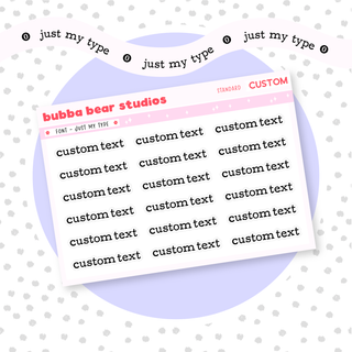 *CUSTOM* Text Just My Type Bubba Bear Studios *CUSTOM* Text Stationery