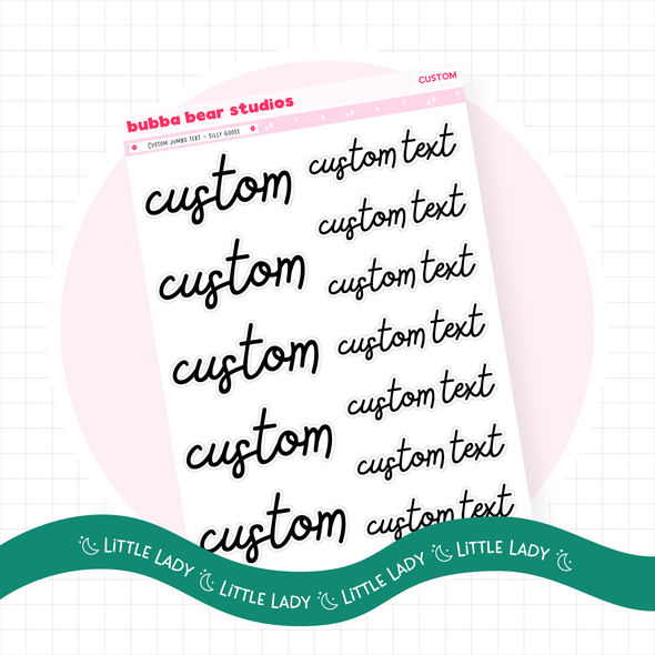 *CUSTOM* JUMBO Text Little Lady Bubba Bear Studios *CUSTOM* JUMBO Text Stickers