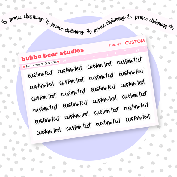 *CUSTOM* Text Prince Charming Bubba Bear Studios *CUSTOM* Text Stationery
