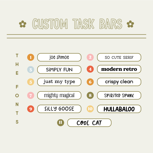 *CUSTOM* Task Bars - Choose Color Palette